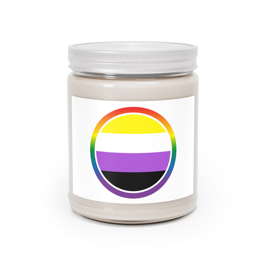 Rainbow Scented Candles, 9oz Yellow Black Stripes