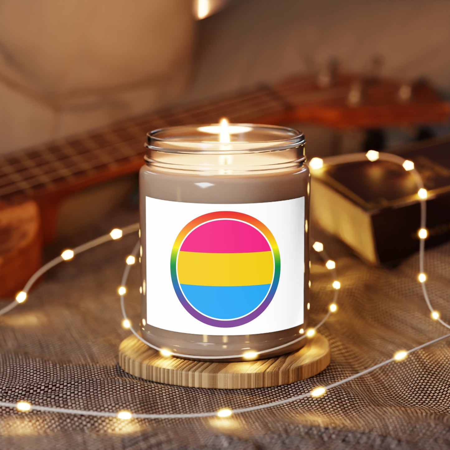 Rainbow Scented Candles, 9oz Pink Blue Yellow Stripes