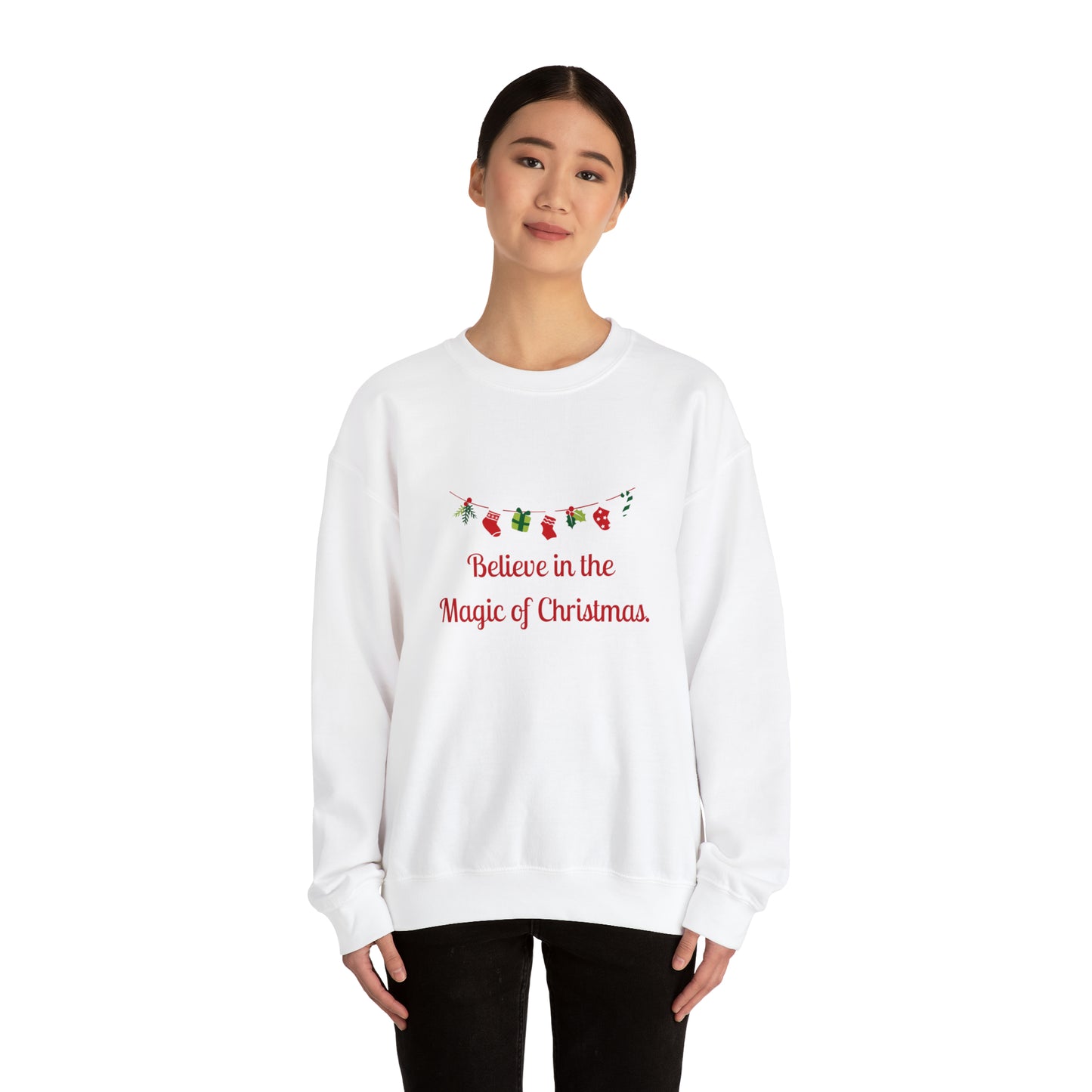 Christmas Believe Magic Gildan Unisex Heavy Blend™ Crewneck Sweatshirt