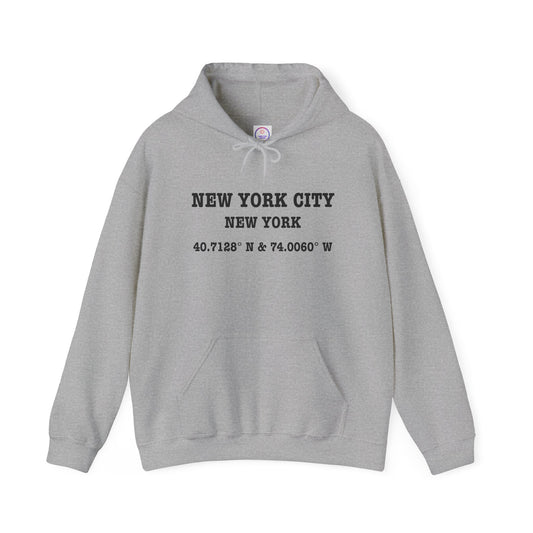 New York City Coordinates NYC Unisex Heavy Blend™ Hooded Sweatshirt Hoodie