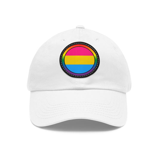 Hat with Leather Patch Rainbow LGBTQ Pansexual Flag