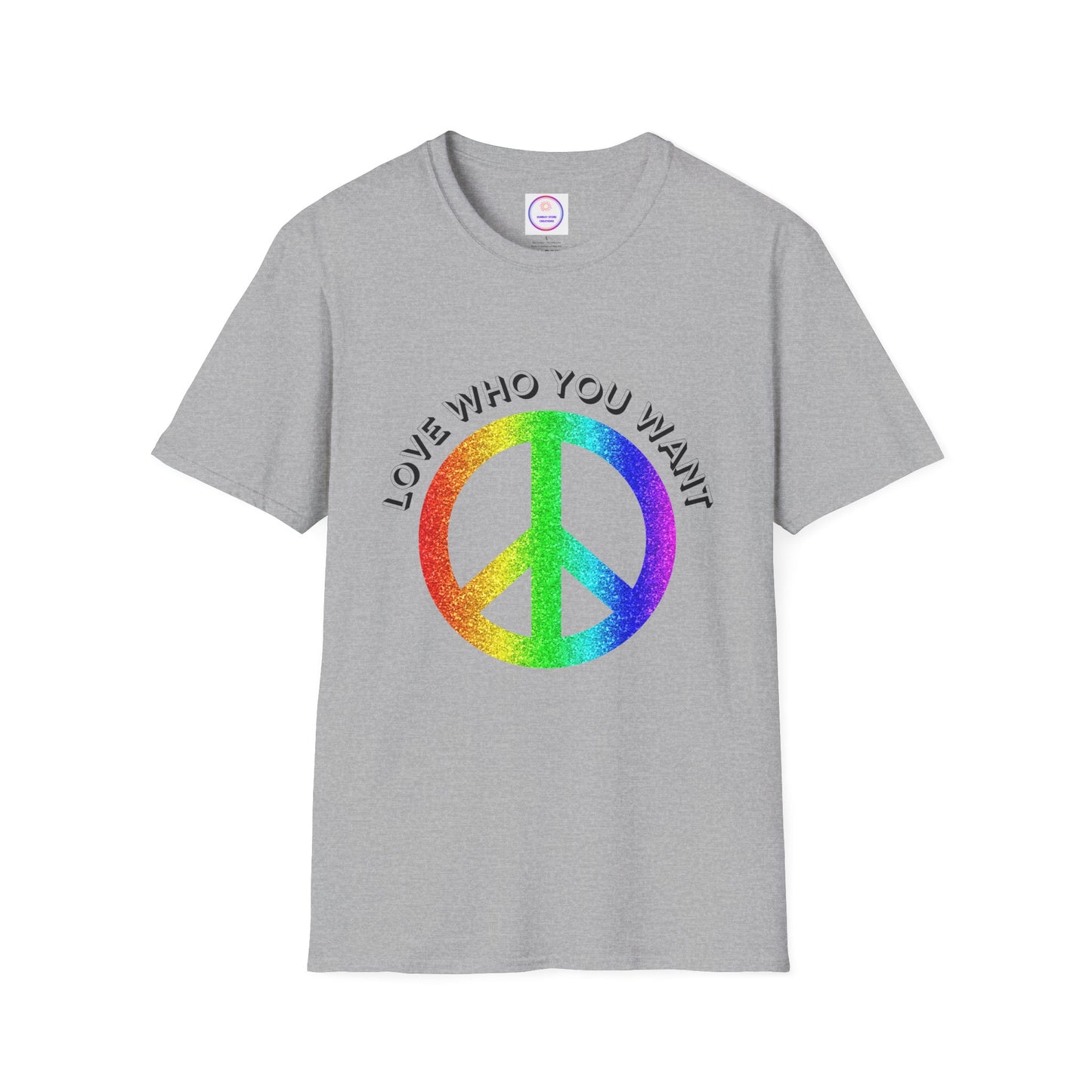 Rainbow Peace Unisex Softstyle T-Shirt Love Who You Want
