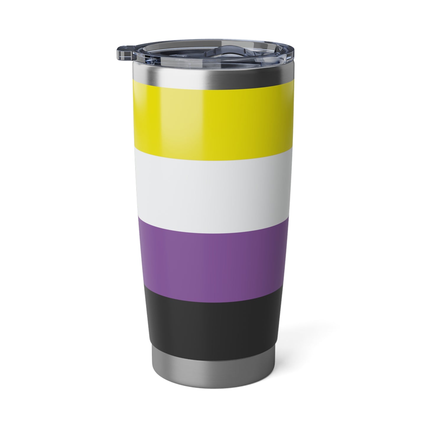 Non Binary 20oz Tumbler Yellow Black Purple LGBTQ