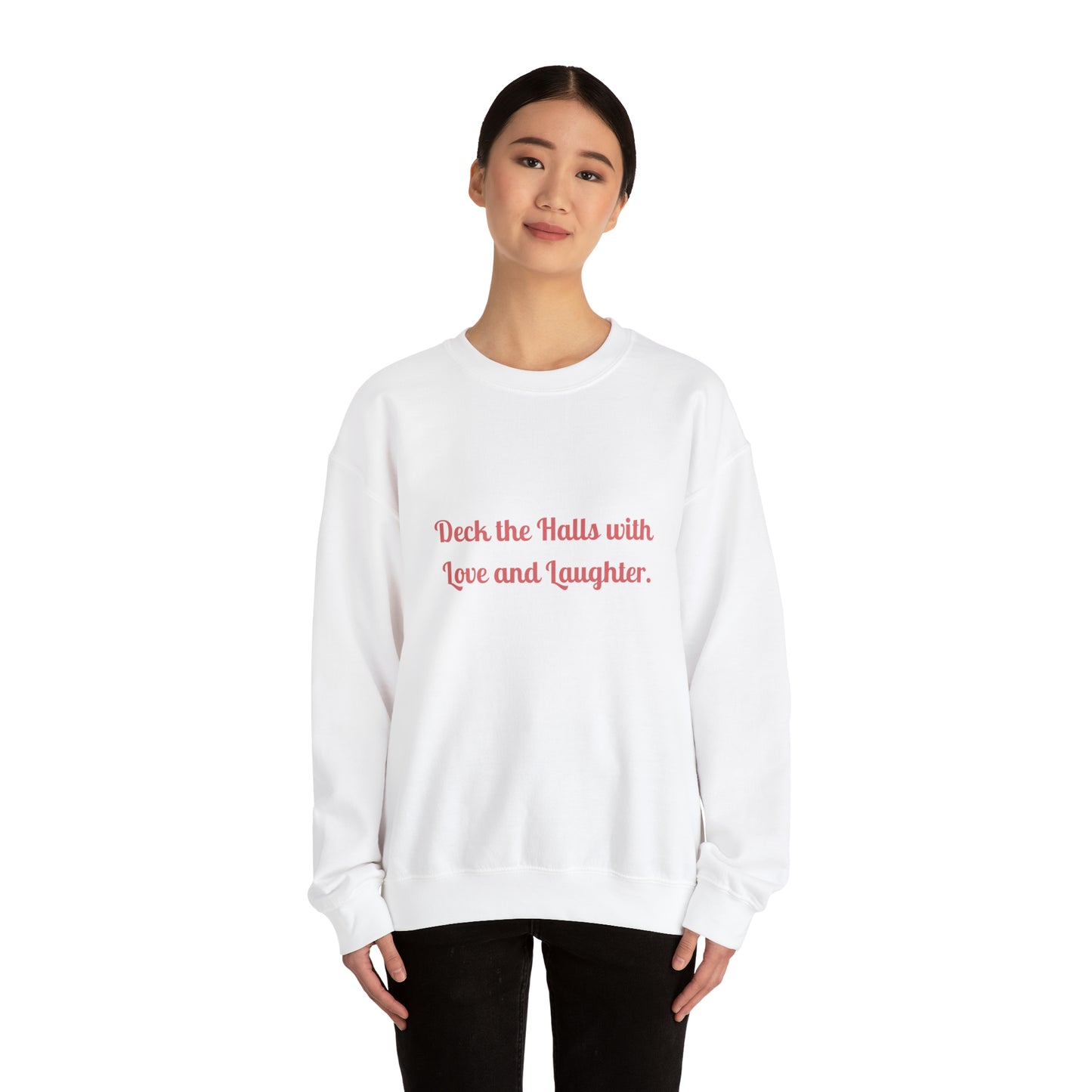 Christmas Deck the Halls Love Gildan Unisex Heavy Blend™ Crewneck Sweatshirt