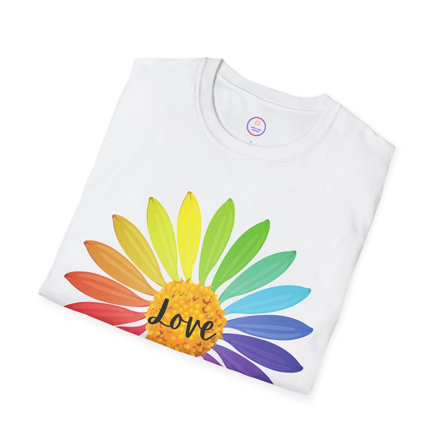 Rainbow Flower Love Unisex Softstyle T-Shirt