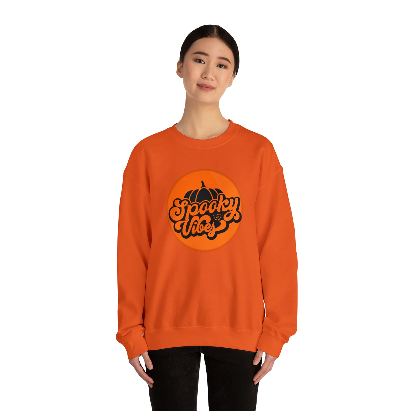 Halloween Spooky Vibes Gildan Unisex Heavy Blend™ Crewneck Sweatshirt For Men Women Gender Neutral