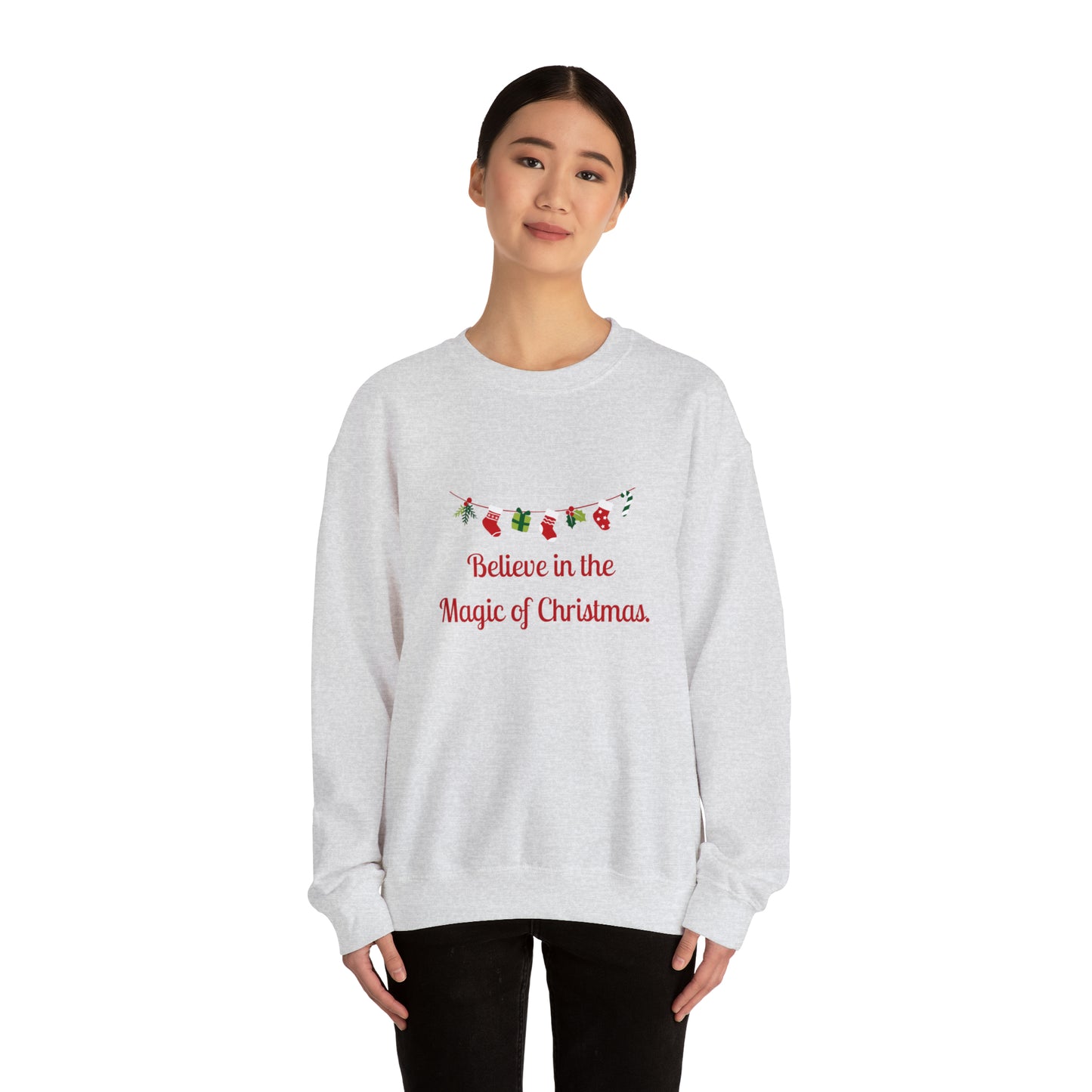 Christmas Believe Magic Gildan Unisex Heavy Blend™ Crewneck Sweatshirt