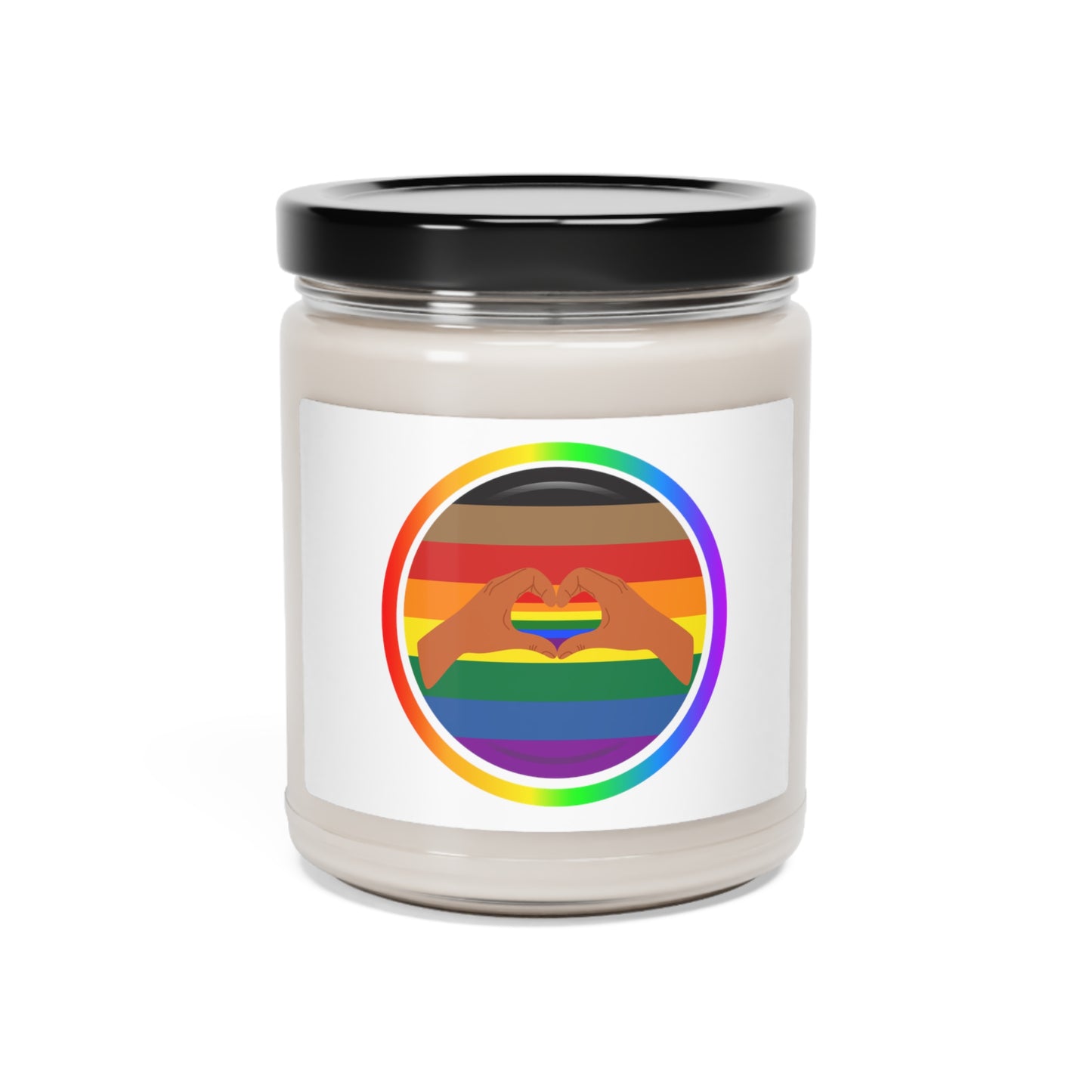 Scented Soy Candle, 9oz LGBTQ Rainbow Heart Home Decor