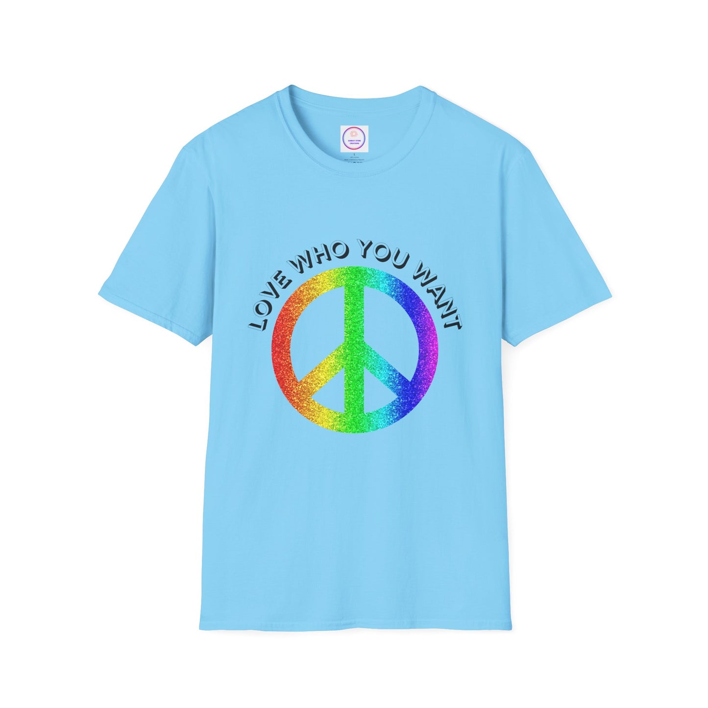 Rainbow Peace Unisex Softstyle T-Shirt Love Who You Want