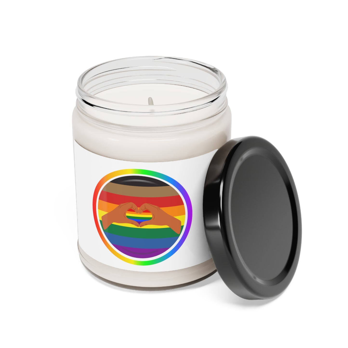 Scented Soy Candle, 9oz LGBTQ Rainbow Heart Home Decor