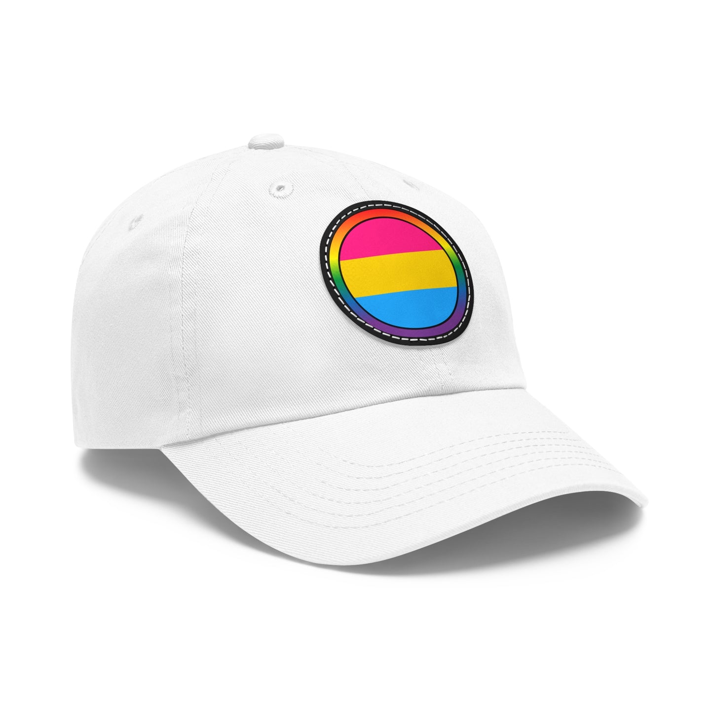Hat with Leather Patch Rainbow LGBTQ Pansexual Flag