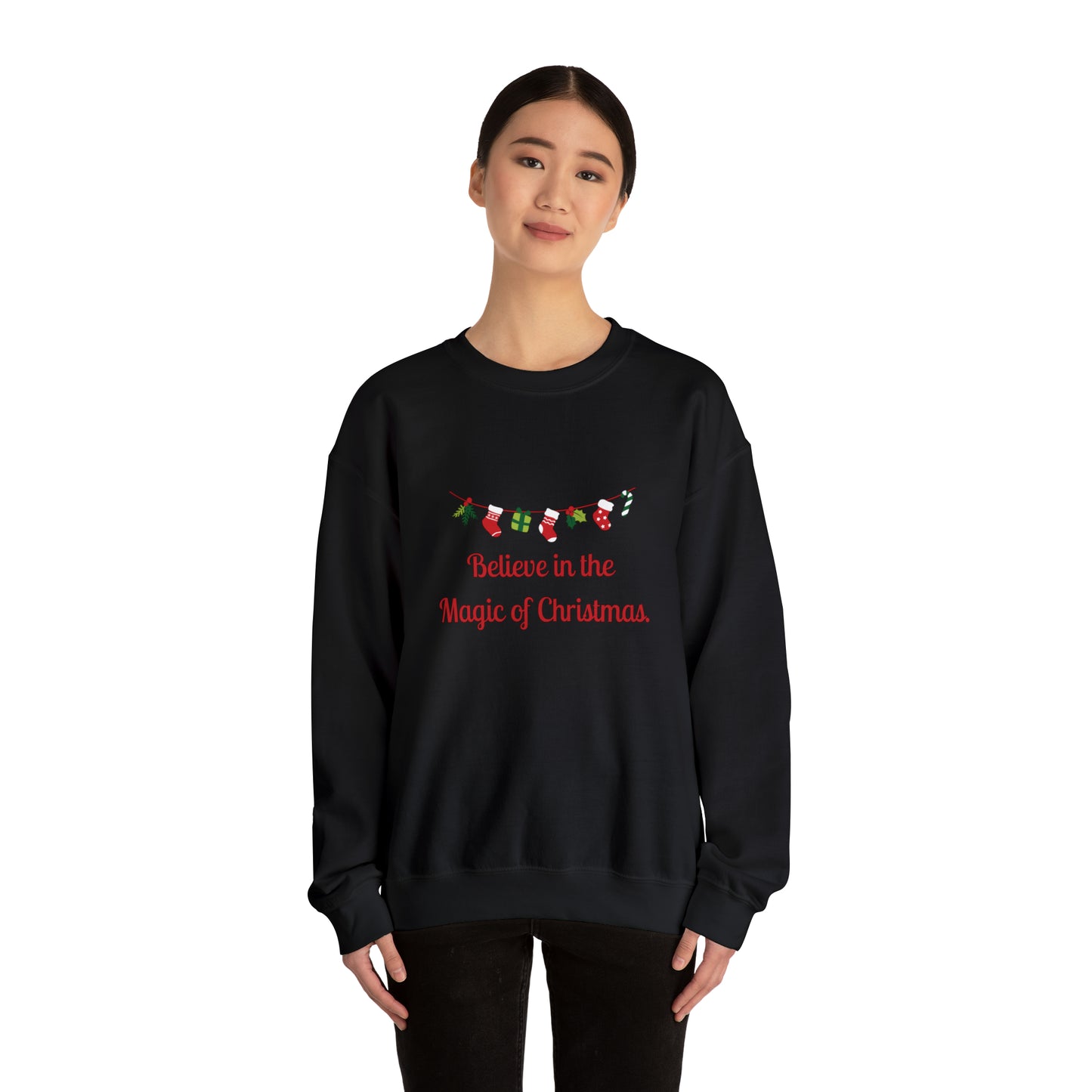 Christmas Believe Magic Gildan Unisex Heavy Blend™ Crewneck Sweatshirt