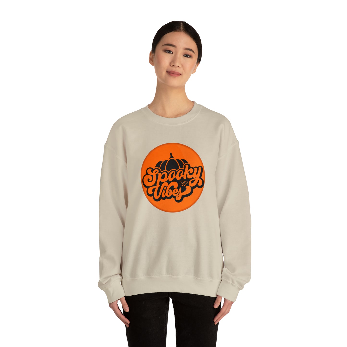 Halloween Spooky Vibes Gildan Unisex Heavy Blend™ Crewneck Sweatshirt For Men Women Gender Neutral