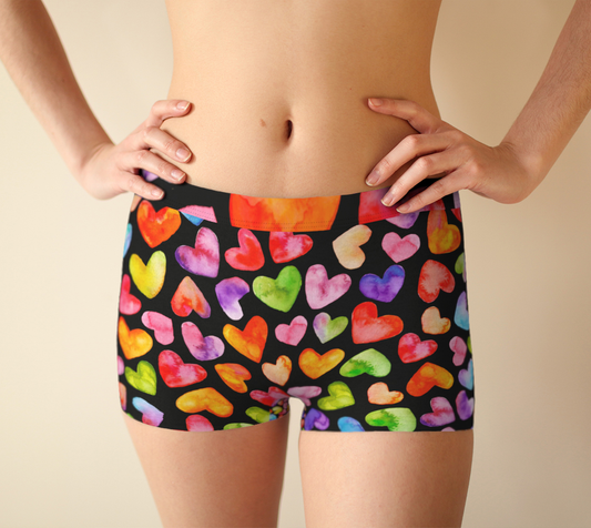 Hearts Boy Shorts Comfortable Underwear