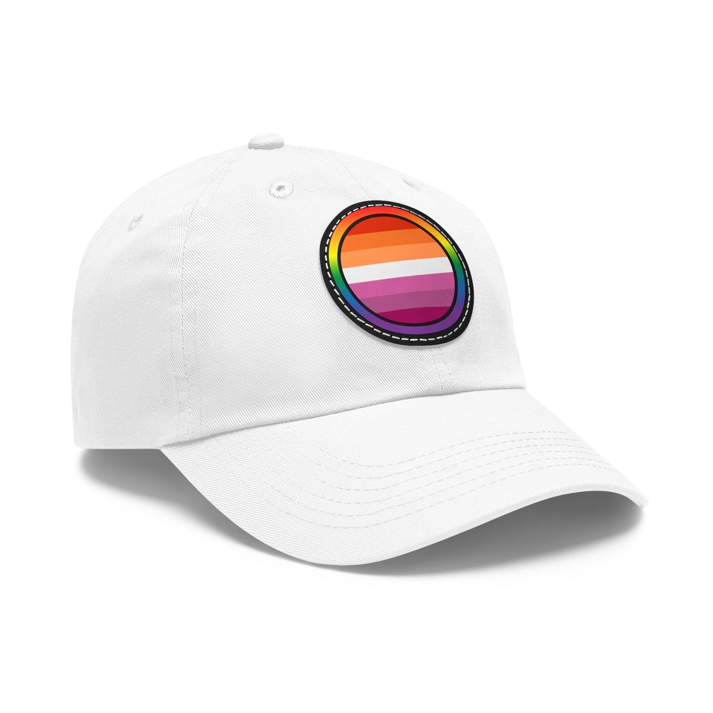 Hat with Leather Patch Rainbow LGBTQ Lesbian Flag