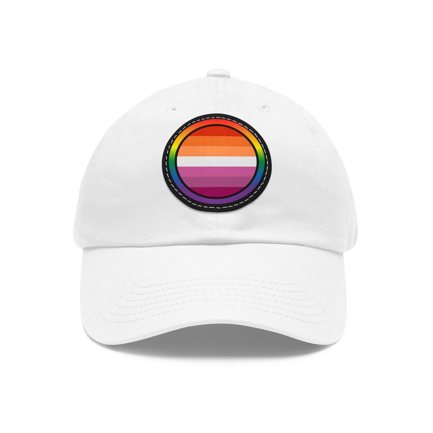 Hat with Leather Patch Rainbow LGBTQ Lesbian Flag