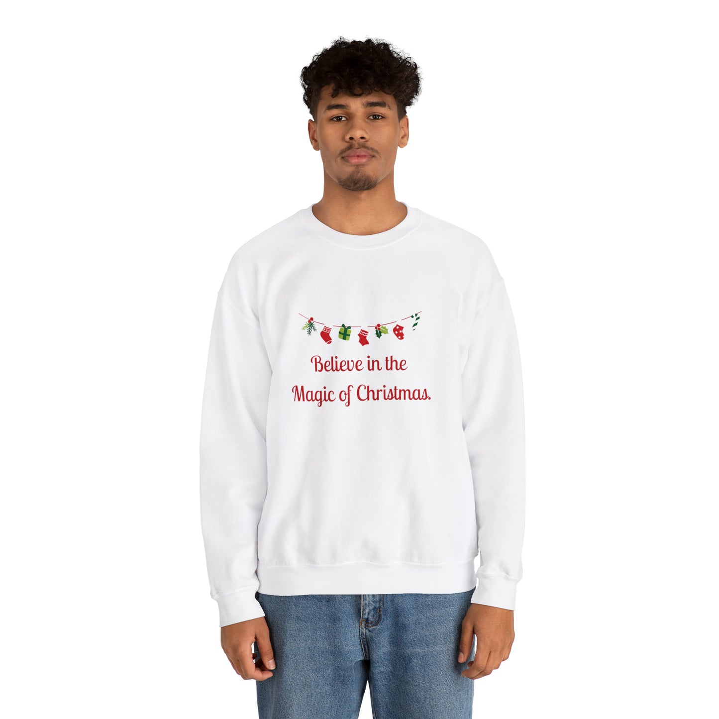 Christmas Believe Magic Gildan Unisex Heavy Blend™ Crewneck Sweatshirt