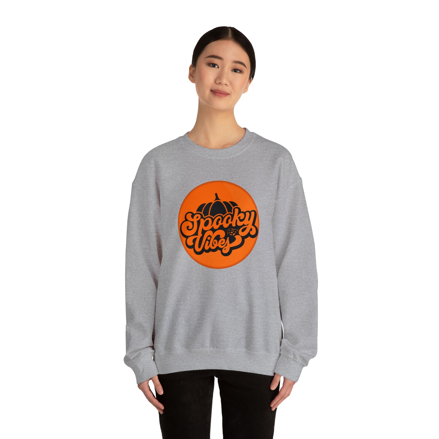 Halloween Spooky Vibes Gildan Unisex Heavy Blend™ Crewneck Sweatshirt For Men Women Gender Neutral