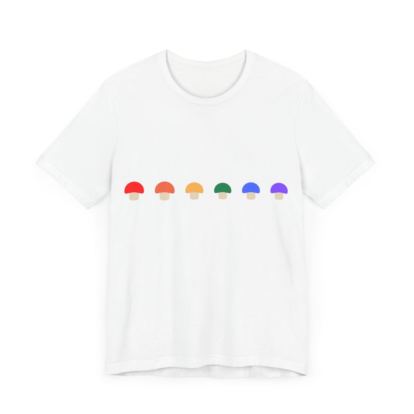 Mushroom Unisex Jersey Short Sleeve Tee T-Shirt Cottage Core Rainbow LGBTQ