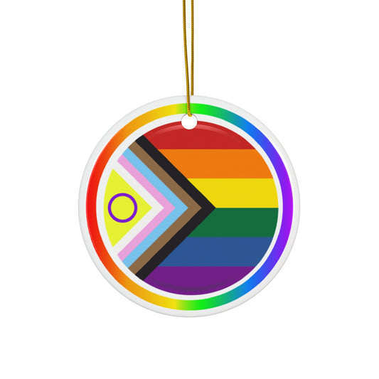 Ceramic Ornament, Rainbow Flag LGBTQ