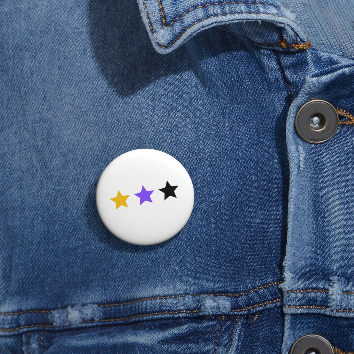 Buttons Pin Stars Non Binary Flag Colors