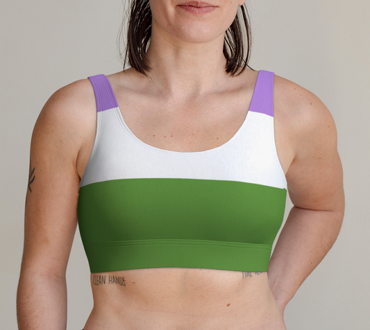 Sports Bra For Women Comfortable Gender Queer Flag Colors