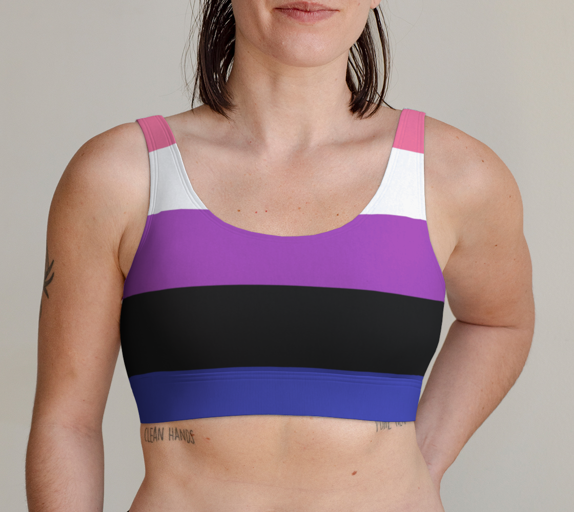 Sports Bra For Women Comfortable Gender Fluid Flag Colors