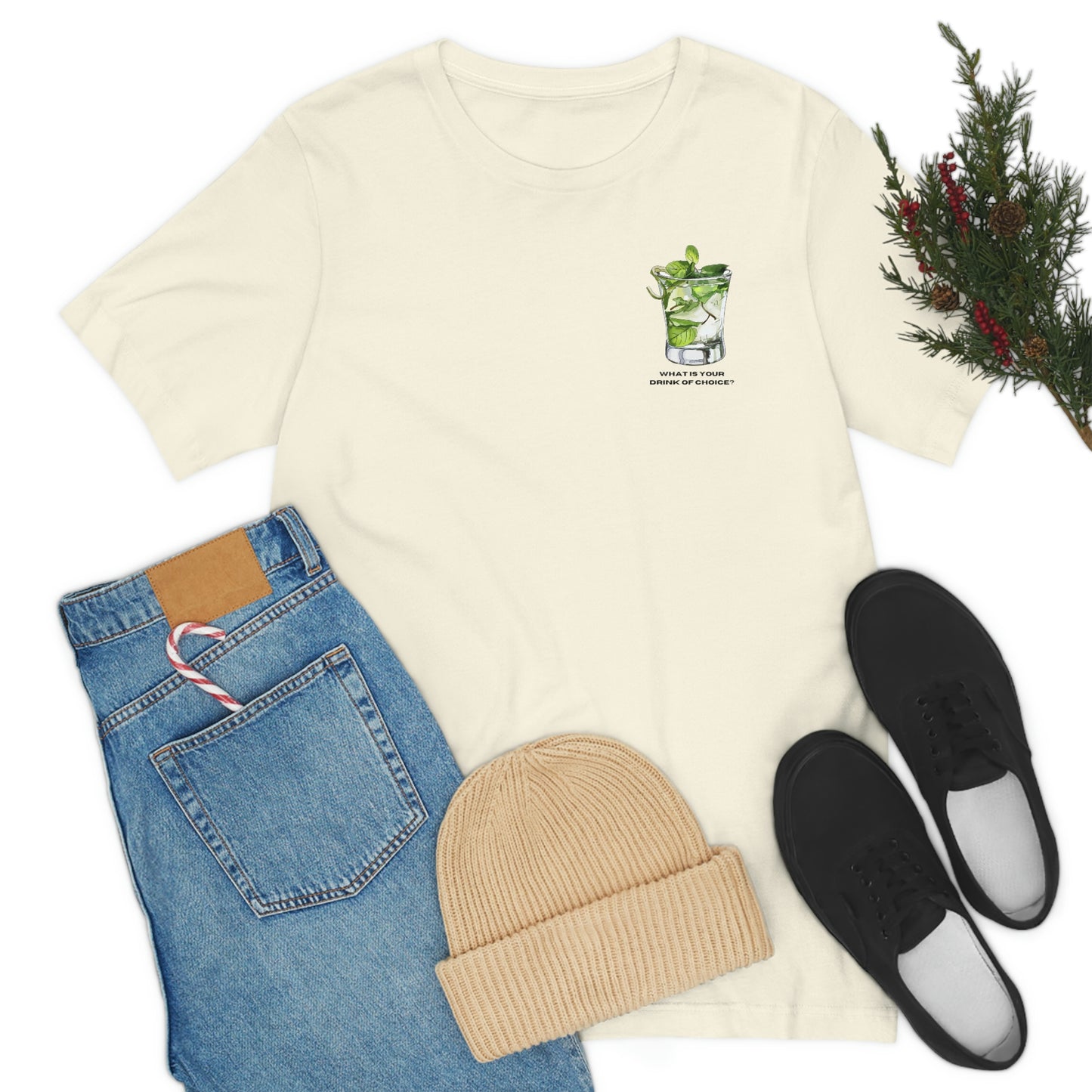 T-Shirt Bella + Canva Drink of Choice Mojito Unisex Jersey Short Sleeve Tee