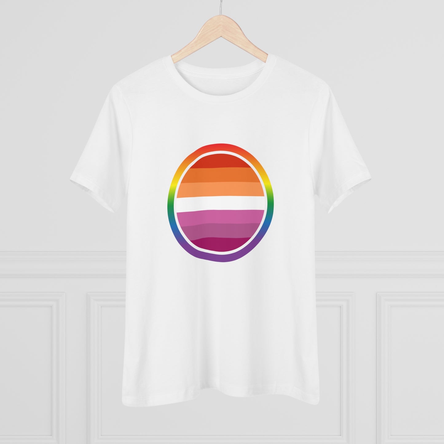 T-Shirt Bella+Canva Rainbow Pride Lesbian Flag Women's Premium Tee