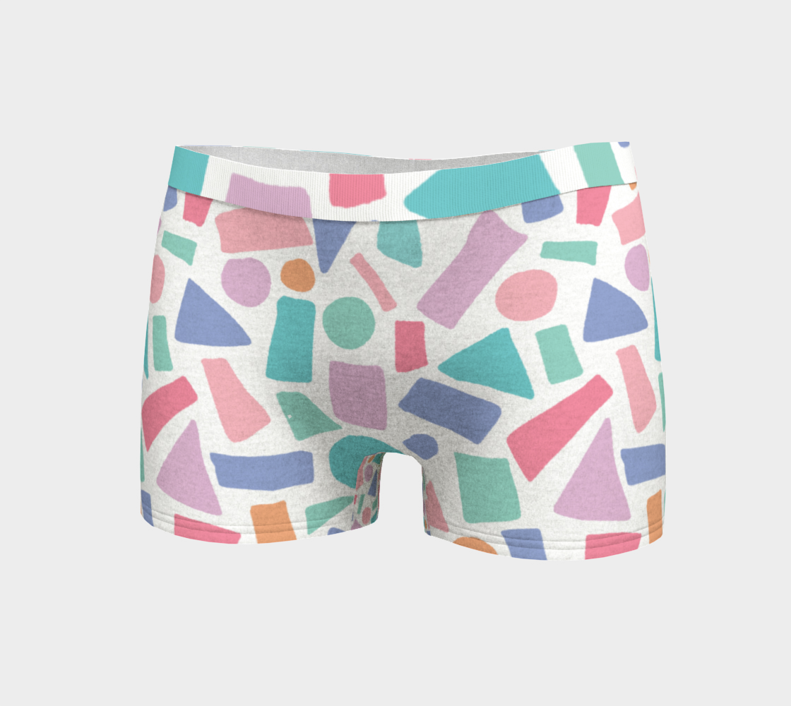 Boy Shorts Underwear Panties for Women Colorful Shapes Pastel