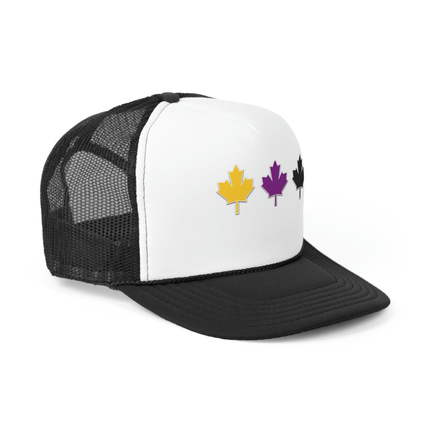 Trucker Caps Hat Maple Leaf Men Women They Them Theirs LGBTQIA+ Non Binary