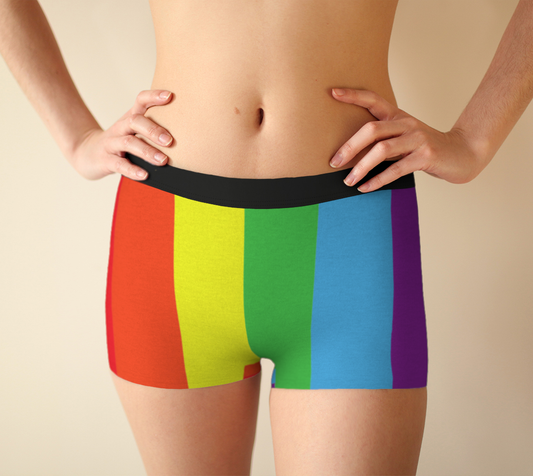 Boy Shorts Underwear Panties for Women Rainbow Flag Colors