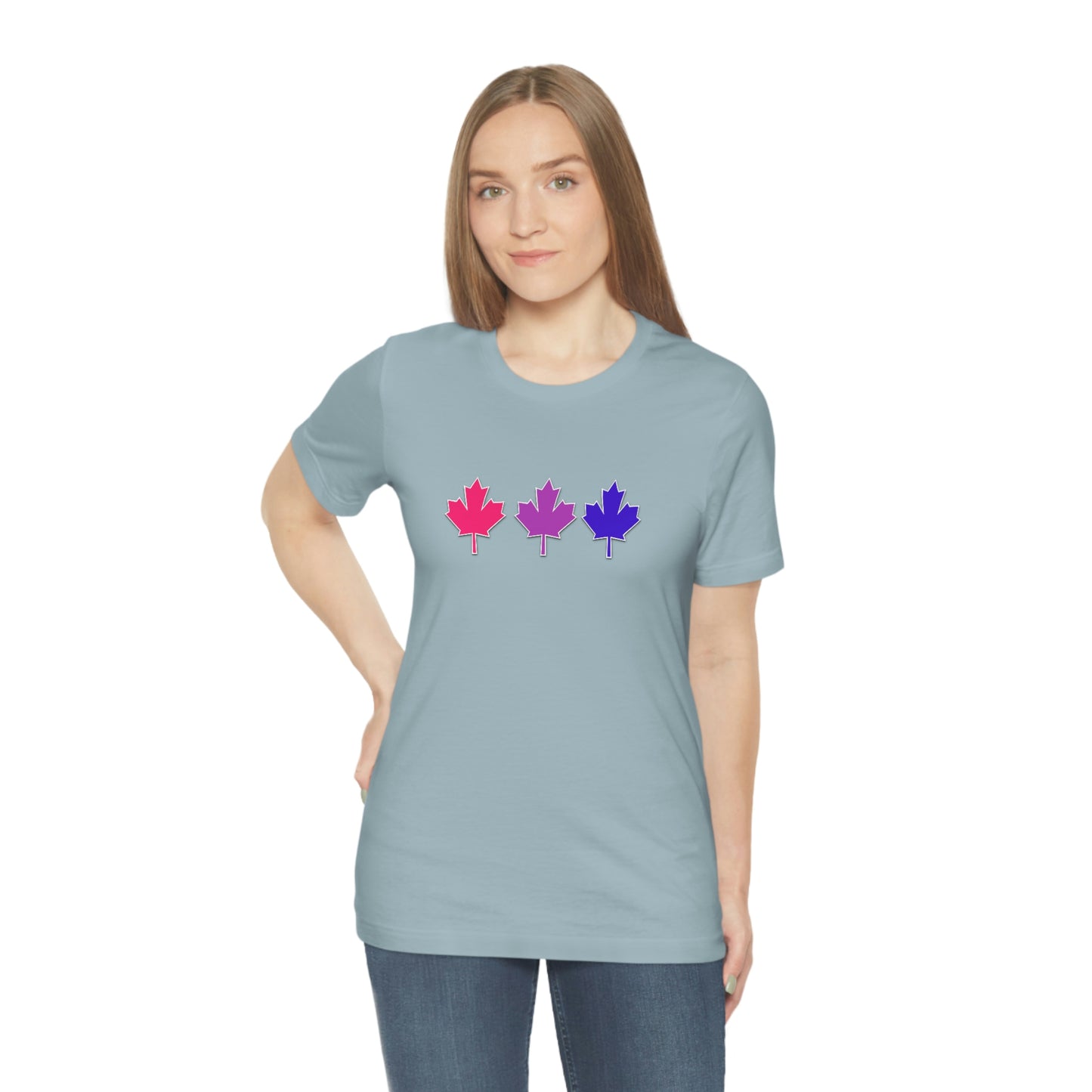 T-Shirt Bella+Canva Unisex Jersey Short Sleeve Tee Maple Leafs Pink Blue Purple
