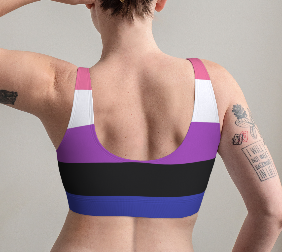 Sports Bra For Women Comfortable Gender Fluid Flag Colors