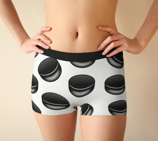 Boy Shorts Underwear Panties for Women Hockey Pucks Sports