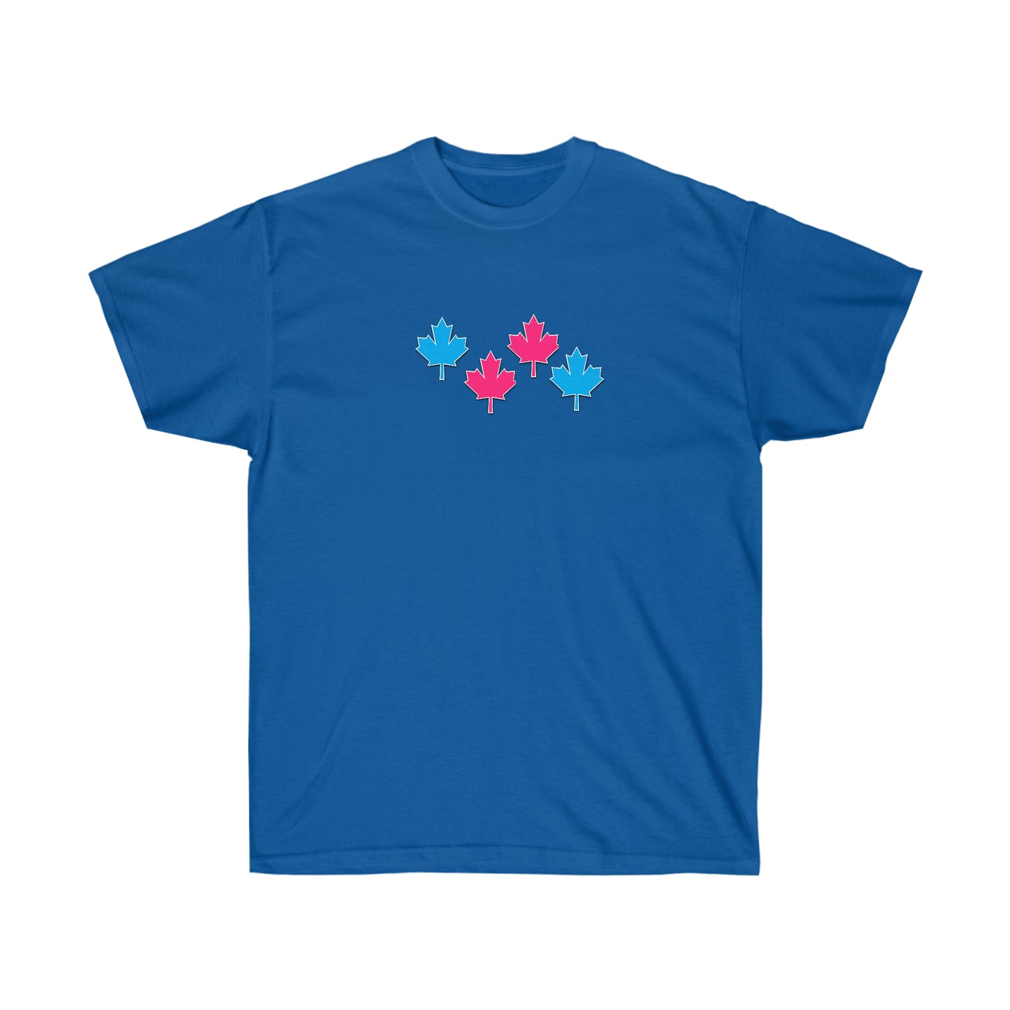 T-Shirt Gildan Unisex Cotton Tee Maple Leaf Cotton Candy Pink Blue