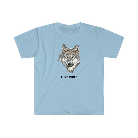 T-Shirt Gildan Lone Wolf Tee Unisex Softstyle Gift for Him Fathers Day Animal Graphic Summer