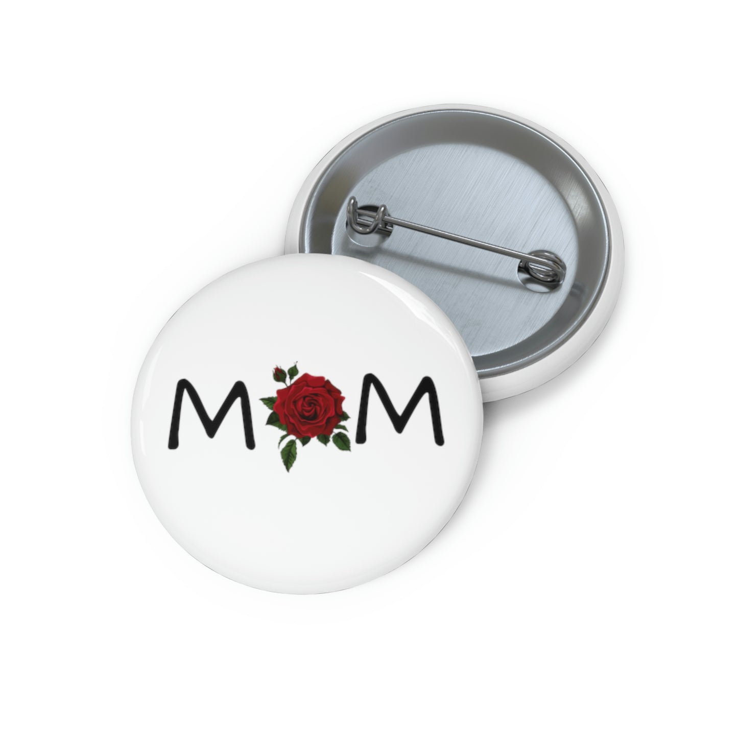 Buttons Pin Mom With Rose