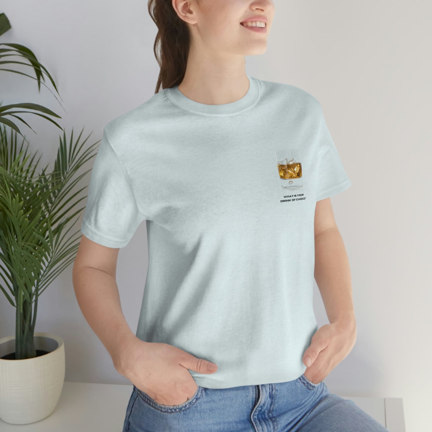 T-Shirt Bella + Canva Drink of Choice Scotch on the Rocks Unisex Jersey Short Sleeve Tee Womens Mens