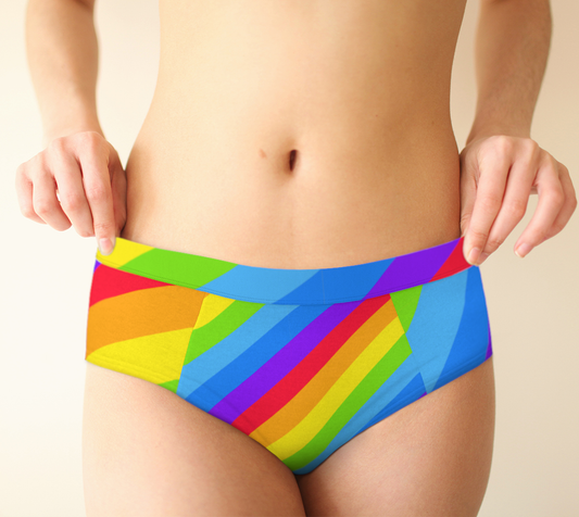 Cheeky Briefs Panties Underwear Comfortable Rainbow Diagonal Srtipes