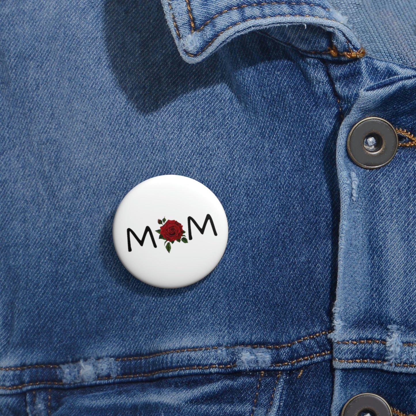 Buttons Pin Mom With Rose