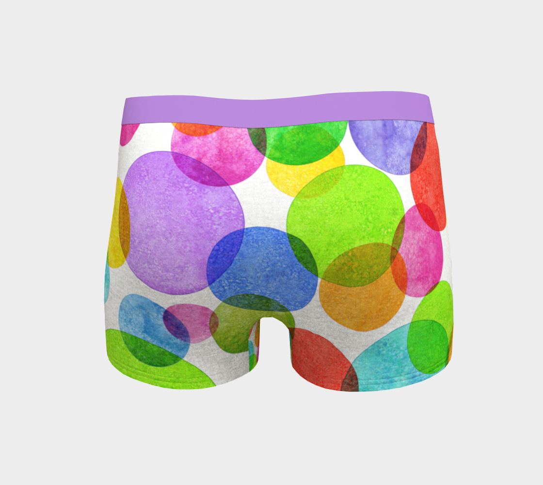 Boy Shorts Underwear Panties for Women Colorful  Circles Polka Dots Boxer Briefs