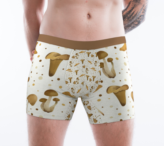 Boxer Briefs Underwear For Men Comfortable Mushrooms Brown