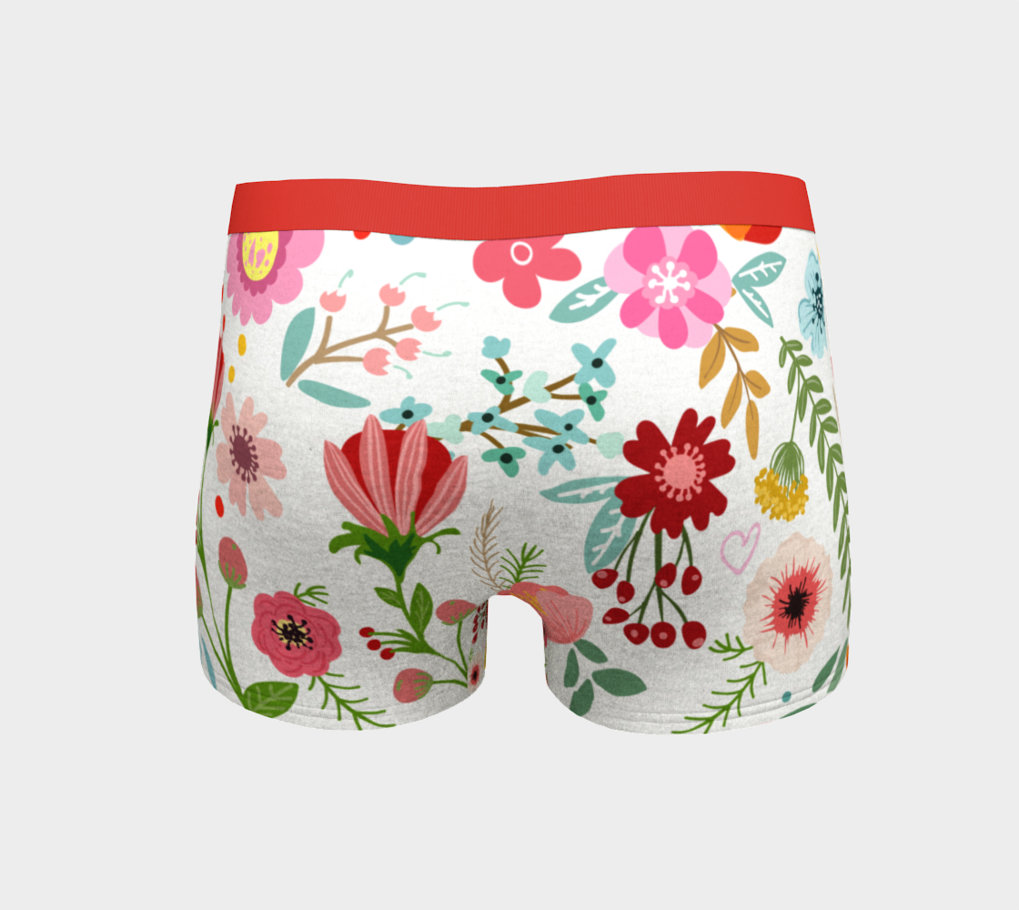 Boy Shorts Underwear Panties for Women Flowers Floral