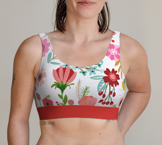 Sports Bra For Women Comfortable Flowers