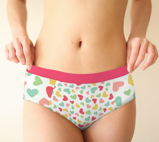 Cheeky Briefs Panties Underwear Comfortable Colorful Hearts Love