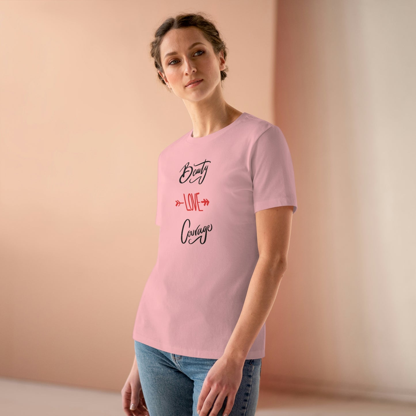 T-Shirt Bella+Canva Women's Premium Tee Beauty Love Courage