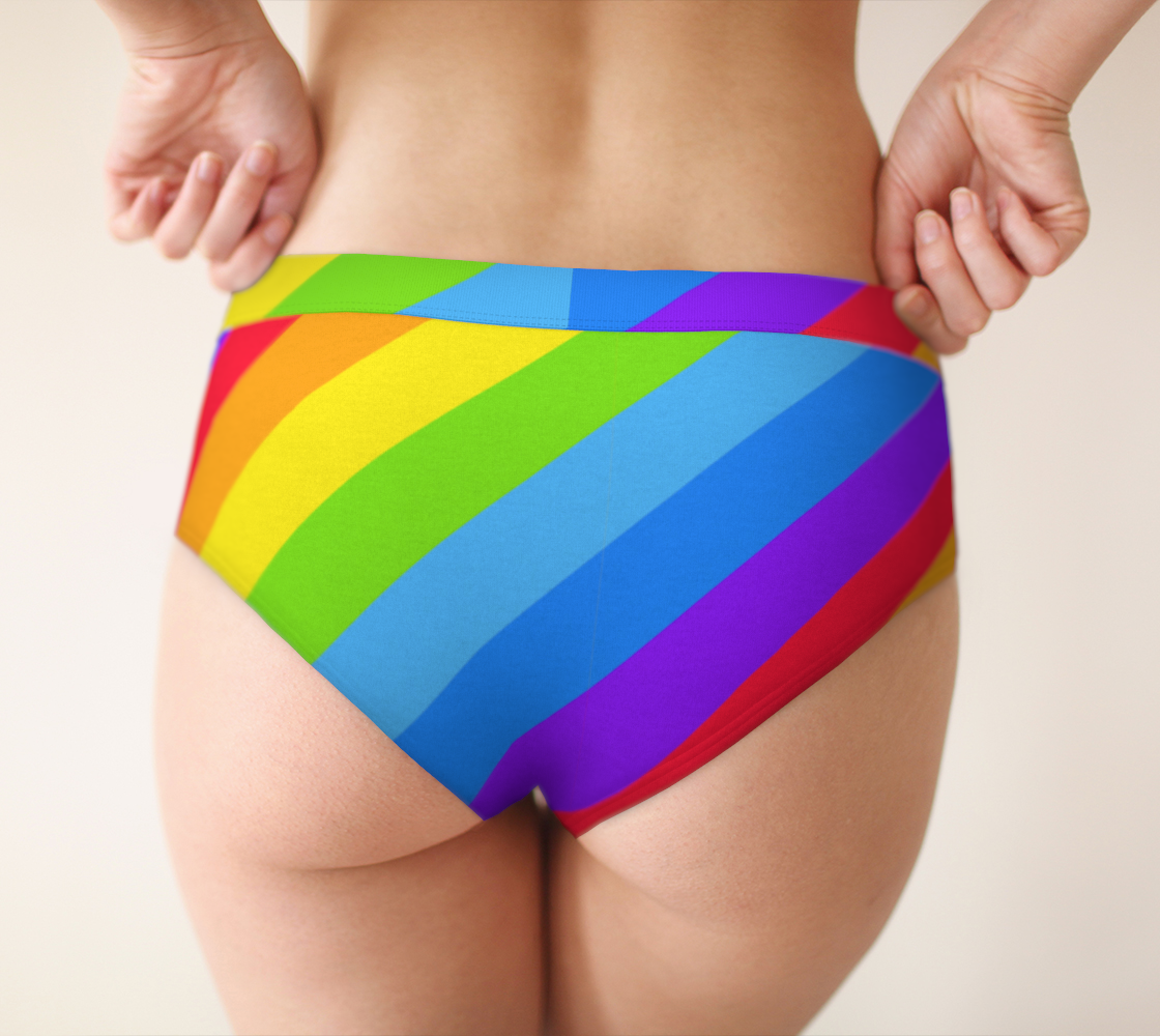 Cheeky Briefs Panties Underwear Comfortable Rainbow Diagonal Srtipes –  SunrayStoreCreations