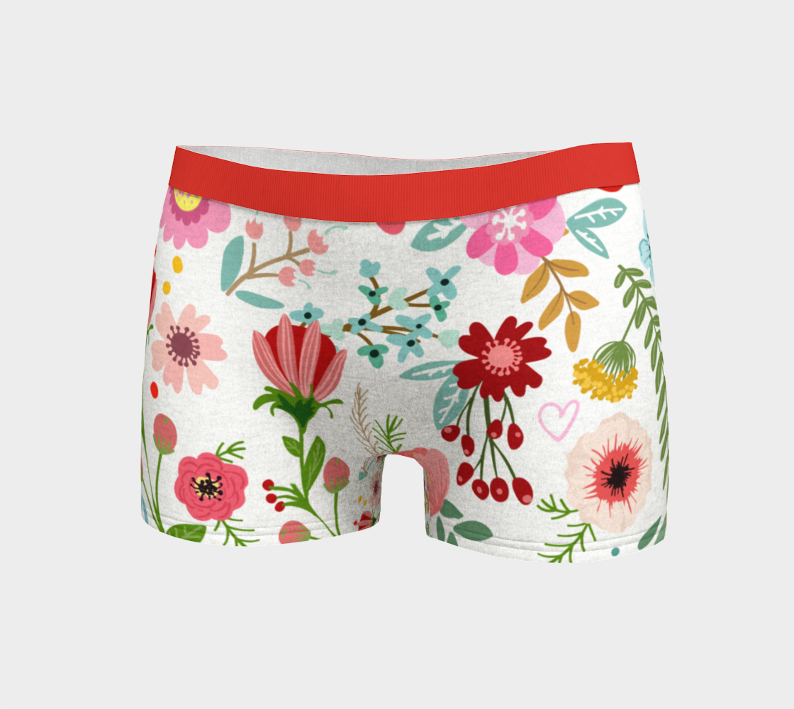 Boy Shorts Underwear Panties for Women Flowers Floral