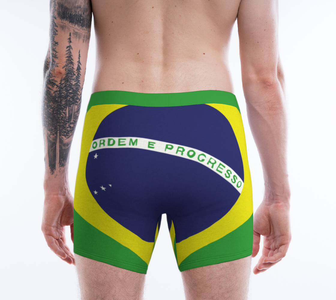 Boxer Briefs Underwear For Men Comfortable Brazil Flag Soccer Ball